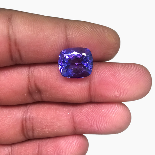 Natural Tanzanite Stone Beautiful Crafted in Cushion Shape 7.12 Carats