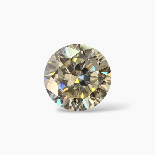 2 Carat Moissanite Stone in Round Shape 9mm Size Yellow Color