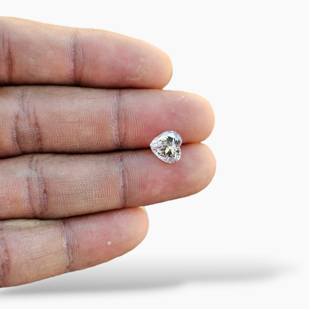 Moissanite Diamond in Heart Shape with 4.86 Carats Weight