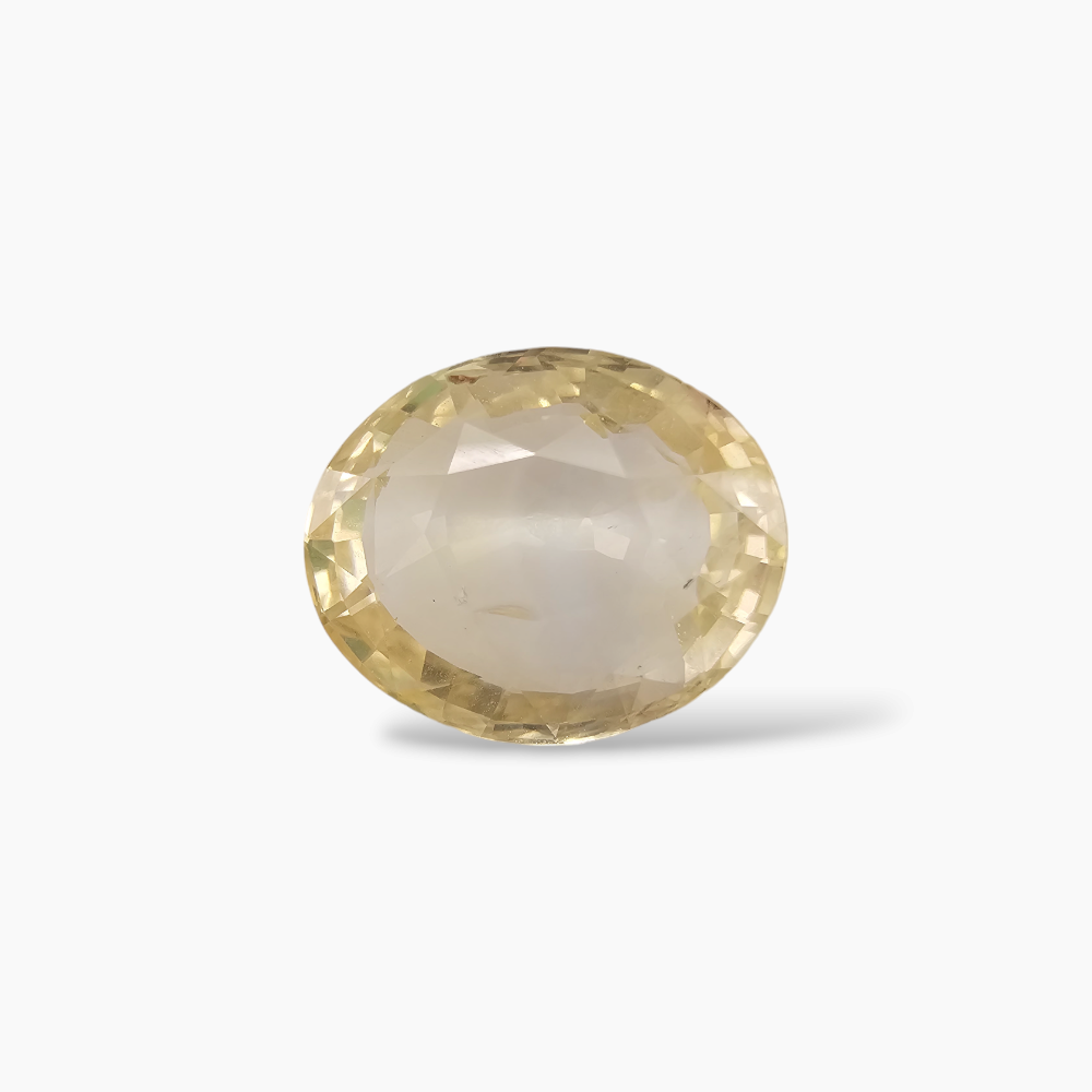 Natural Yellow Sapphire Gemstone 7.61 Carats Oval Shape