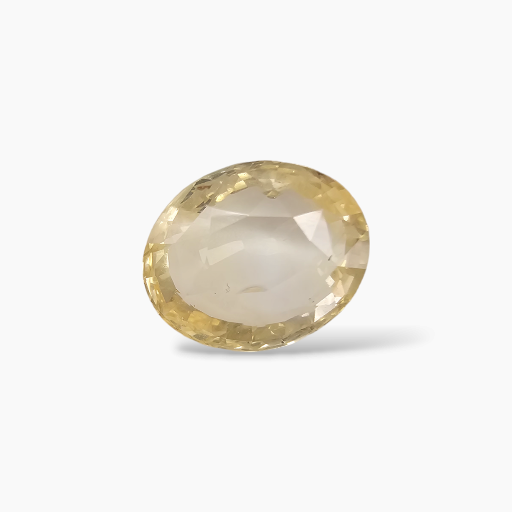 Natural Yellow Sapphire Gemstone 7.61 Carats Oval Shape