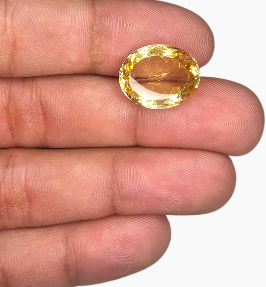 Natural Citrine Stone 10.44 Carats Oval Shape Size 16x13mm