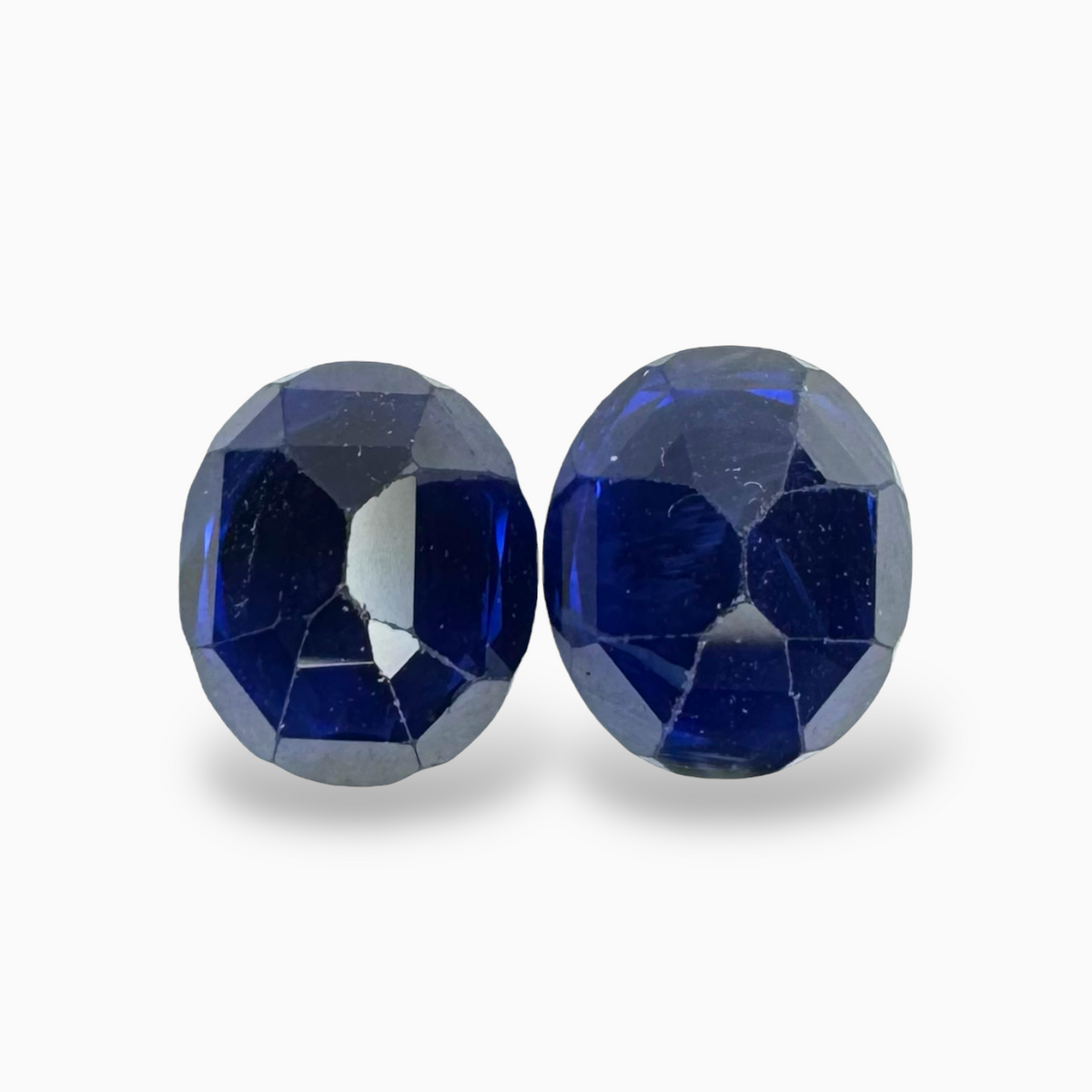 Natural Blue Sapphire Stone 4.15 Carats Oval Pair