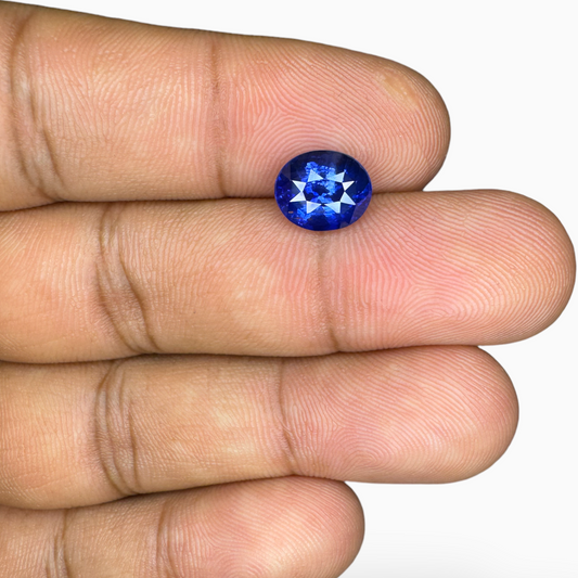 Natural Blue Sapphire Stone 3.21 Carats Oval Shape 9.2X7.6 mm