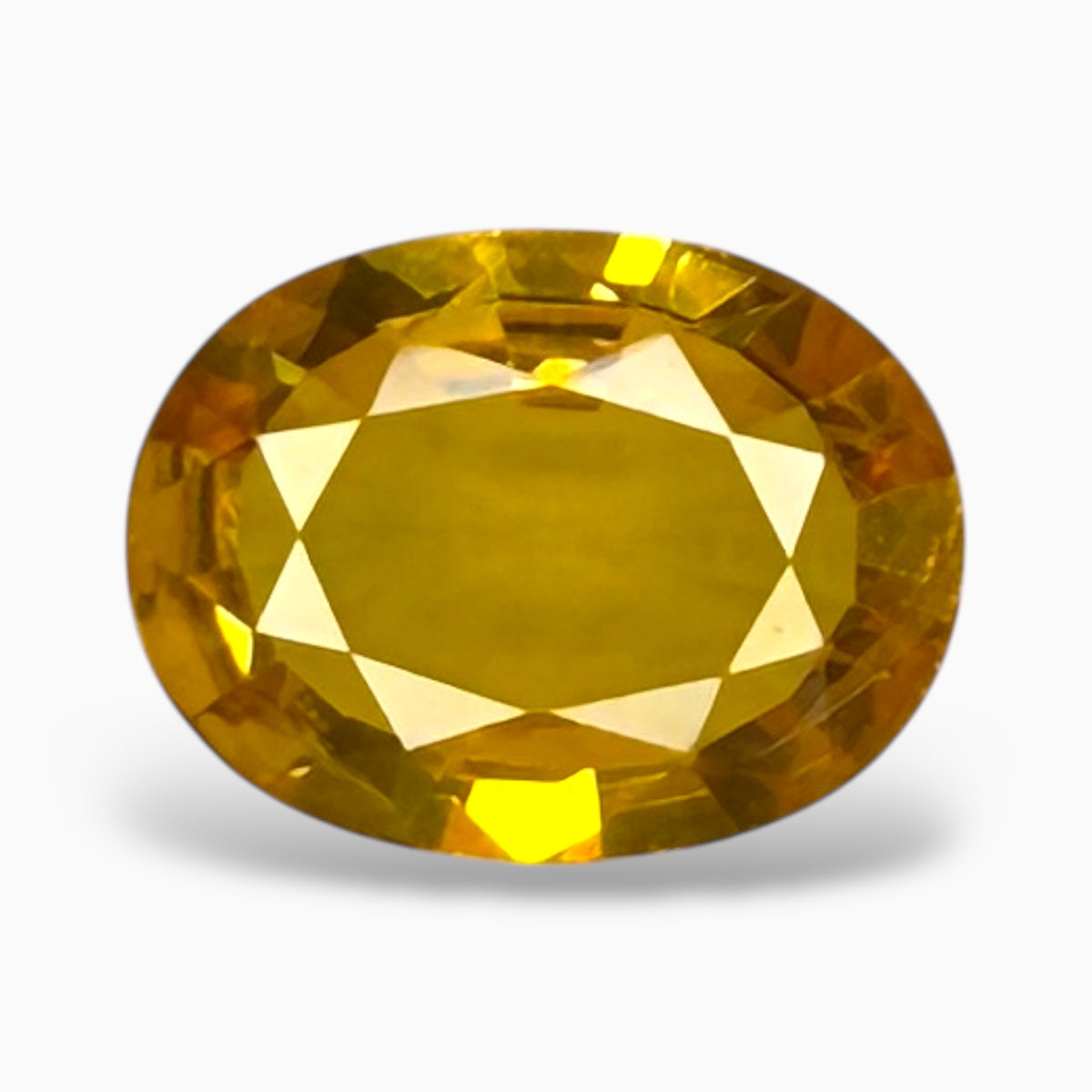 Yellow Sapphire Precious Stone in Oval 7.57 Carats From Thailand 15x11.5 mm