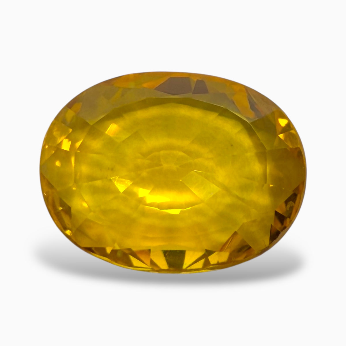 Yellow Sapphire Precious Stone in Oval 7.57 Carats From Thailand 15x11.5 mm
