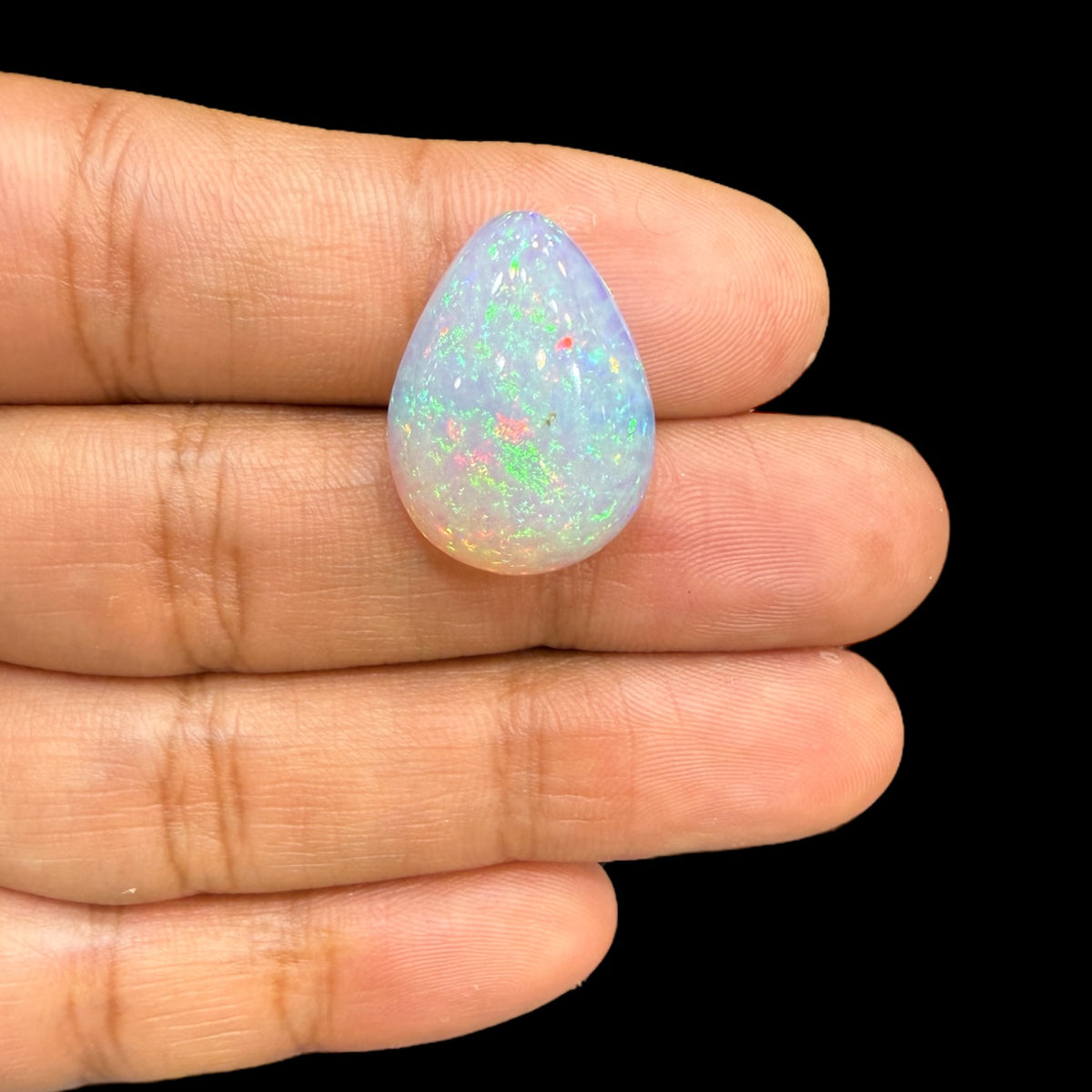 Natural White Ethopian Opal Pear Cabochon 12.52 Carats