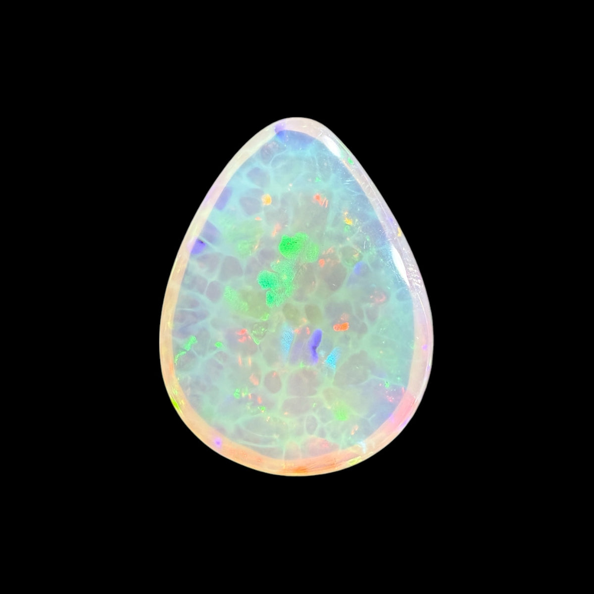 Natural White Ethopian Opal Pear Cabochon 12.52 Carats
