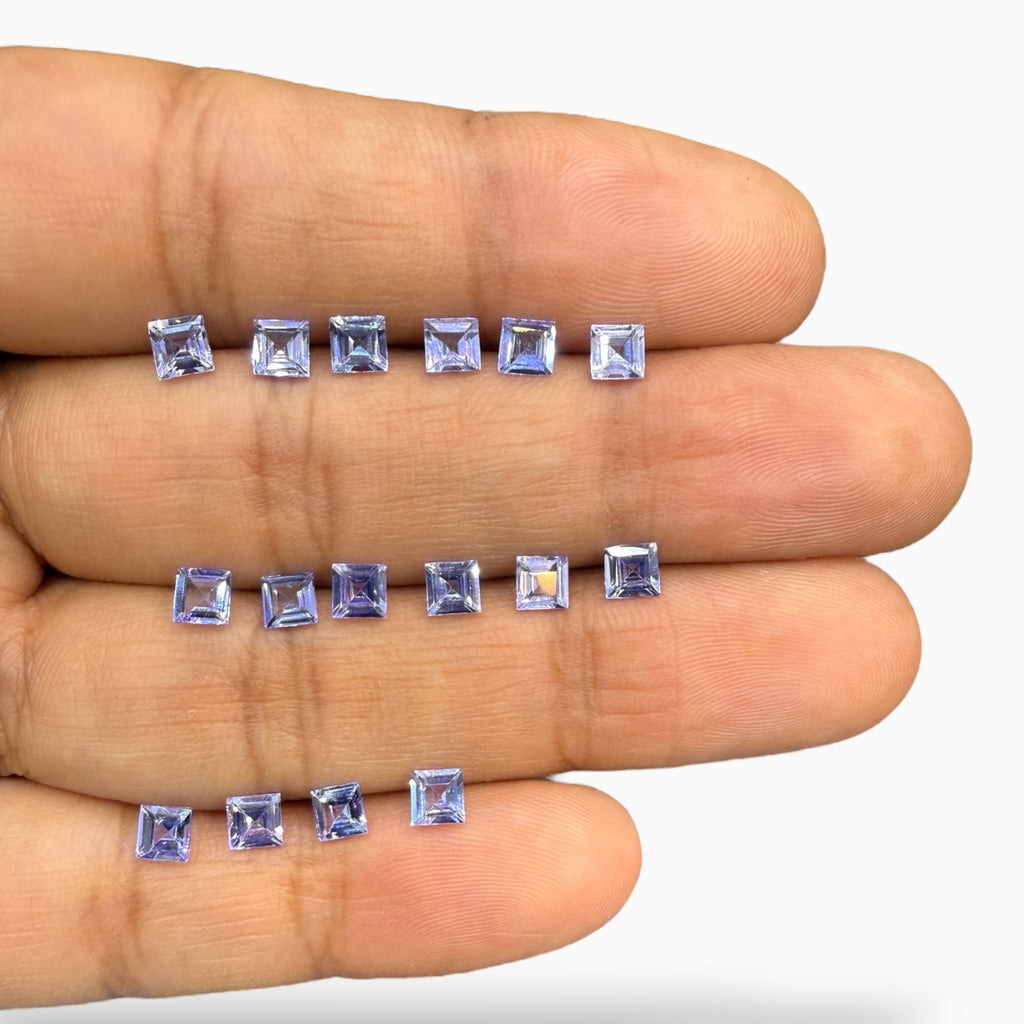 Tanzanite Princess Stone From 3.5 mm - 4 mm,  0.18 - 0.30 Carats Lot