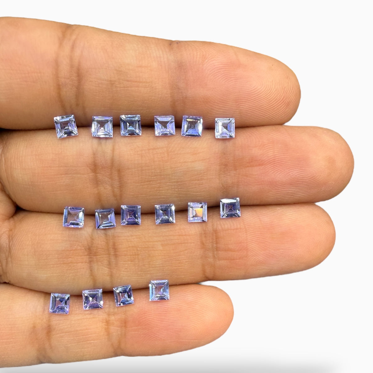 Tanzanite Princess Stone From 3.5 mm - 4 mm,  0.18 - 0.30 Carats Lot