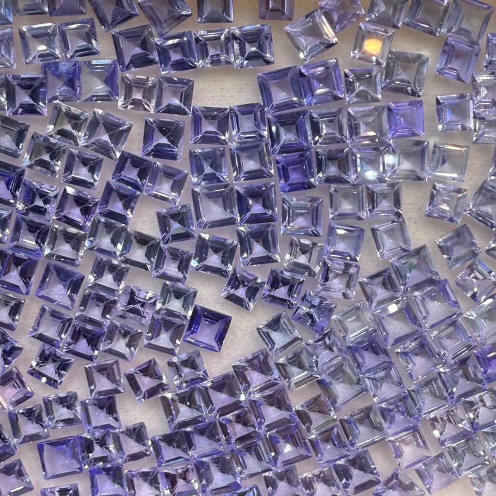 Tanzanite Princess Stone From 3.5 mm - 4 mm,  0.18 - 0.30 Carats Lot