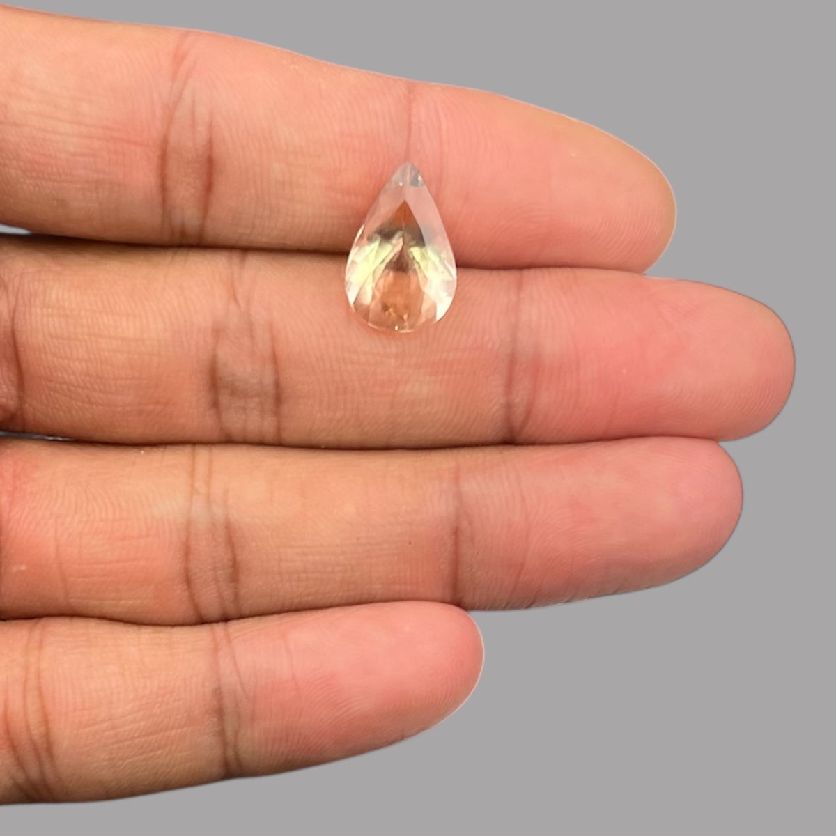 Natural Peach Morganite Stone 4.38 Carats Pear Cut (15.2x10.2 mm)