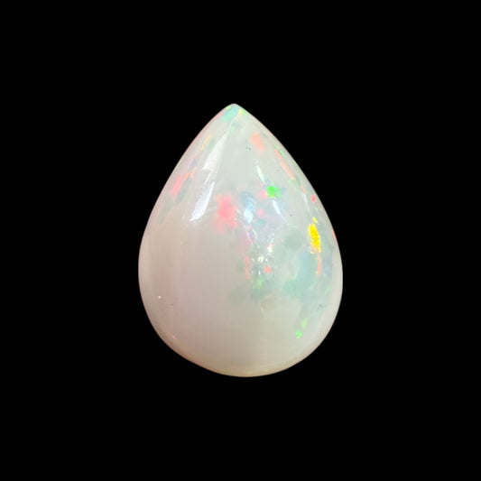 Natural Grey Ethiopian Opal Stone 12.21 Carats Pear Cabochon Shape 21.9 x 16.4 x 7.7 mm