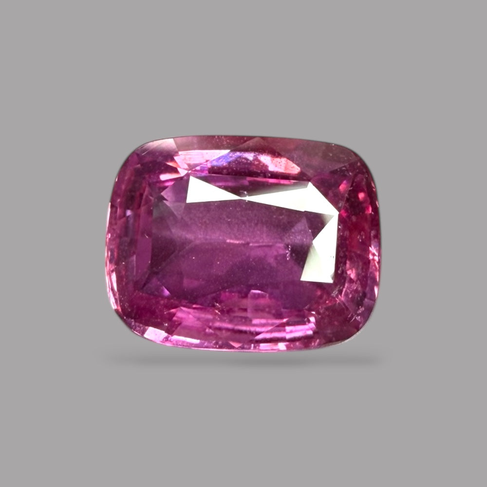 Cushion Cut Shape in Pink Sapphire Gemstone 4.11 Carats & 10.67 x 8.25 x 4.46 mm Size