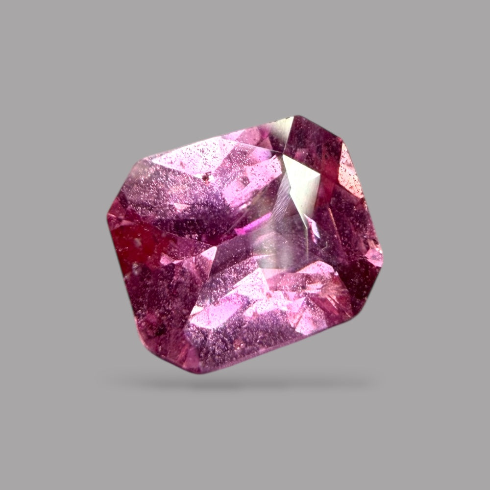 Emerald Cut Shape in Pink Sapphire Gemstone 1.59 Carats & 7.4 x 6.1 × 3.7 mm Size