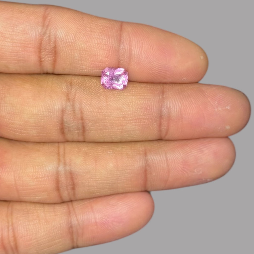 Emerald Cut Shape in Pink Sapphire Gemstone 1.59 Carats & 7.4 x 6.1 × 3.7 mm Size