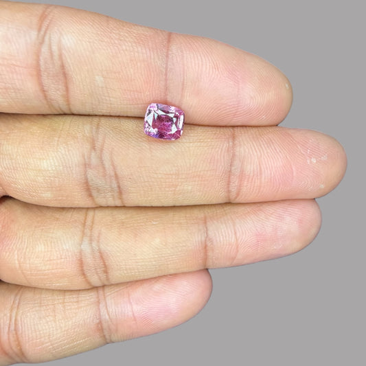 Cushion Cut Shape in Pink Sapphire Gemstone 2.01 Carats & 7.4 x 6.4 mm Size