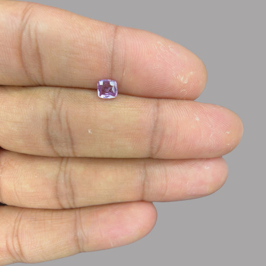 Cushion Cut Shape in Purple Sapphire Gemstone 0.56 Carats & 5.2 x 4.7 mm Size
