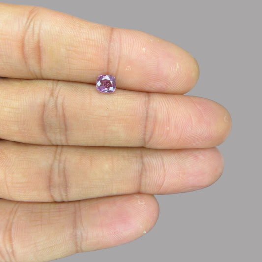 Cushion Cut Shape in Purple Sapphire Gemstone 0.78 Carats & 5.3 x 4.9 mm Size