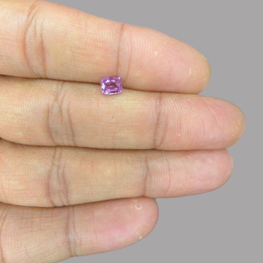 Cushion Cut Shape in Purple Sapphire Gemstone 0.65 Carats & 5.5 x 4.4 mm Size