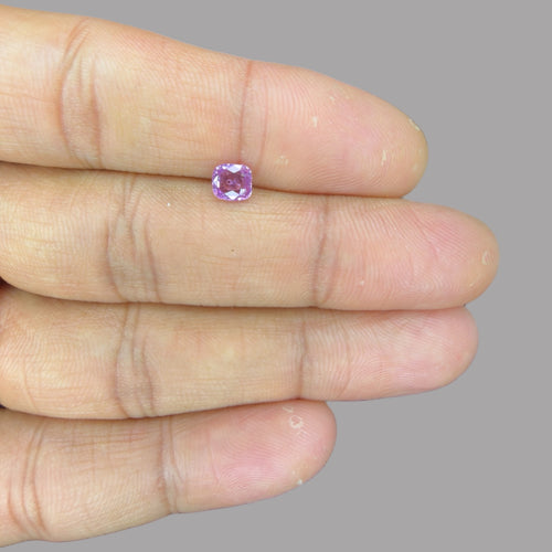 Cushion Cut Shape in Purple Sapphire Gemstone 0.66 Carats & 5.2 x 4.7 mm Size