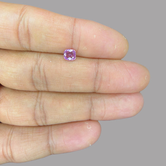 Cushion Cut Shape in Purple Sapphire Gemstone 0.66 Carats & 5.2 x 4.7 mm Size