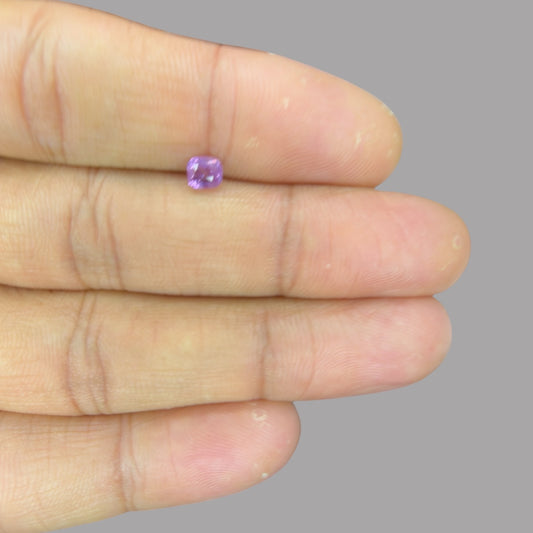 Cushion Cut Shape in Purple Sapphire Gemstone 0.58 Carats & 4.5 x 4 mm Size
