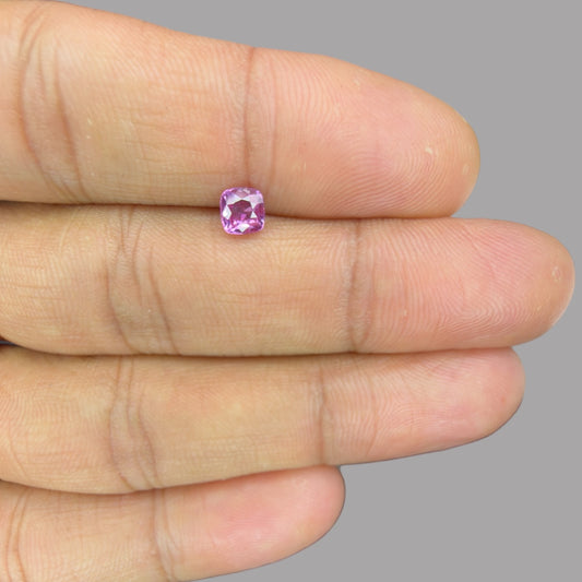 Cushion Cut Shape in Pink Sapphire Gemstone 0.74 Carats & 4.8 mm Size
