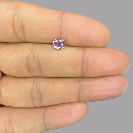 Cushion Cut Shape in Purple Sapphire Gemstone 0.81 Carats & 5.9 x 5 mm Size