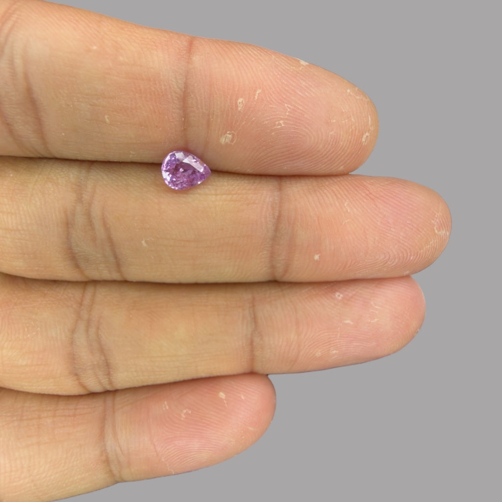Pear Shape in Pink Sapphire Gemstone 0.82 Carats & 6.5 x 5.1 mm Size