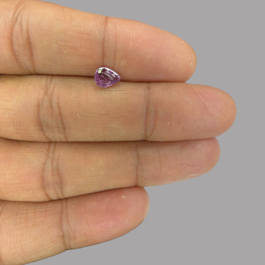 Pear Shape in Pink Sapphire Gemstone 0.78 Carats & 6.7 x 5.2 mm Size