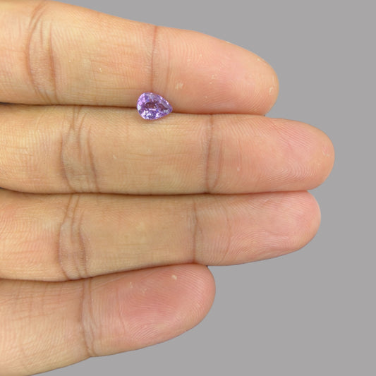 Pear Shape in Purple Sapphire Gemstone 0.87 Carats & 6.8 x 5.2 mm Size