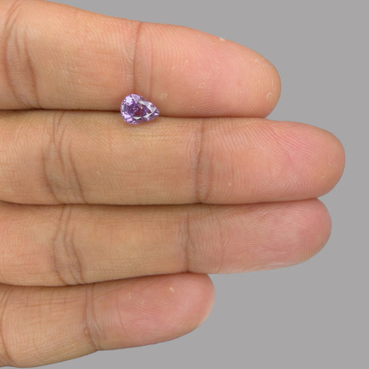 Pear Shape in Purple Sapphire Gemstone 1.03 Carats & 6.8 x 5 mm Size