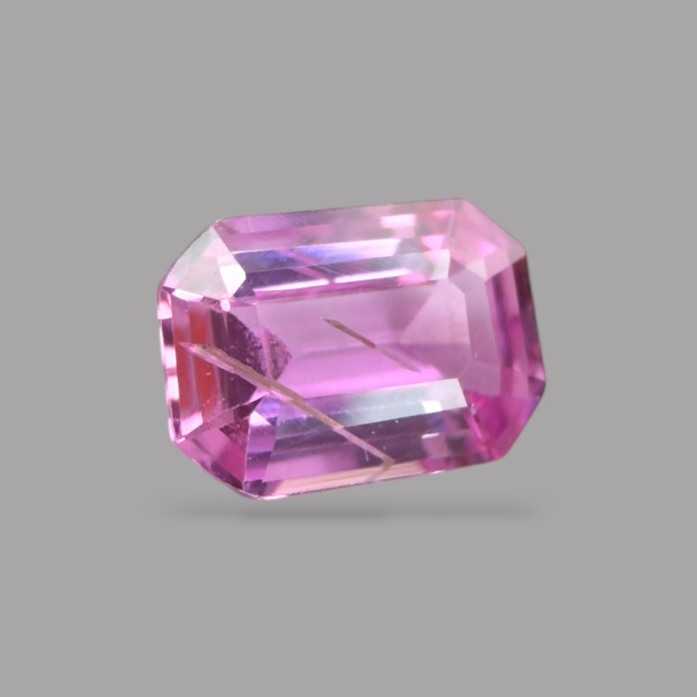 Emerald Cut Shape in Pink Sapphire Gemstone 0.42 Carats & 5.3 x 3.8 mm Size