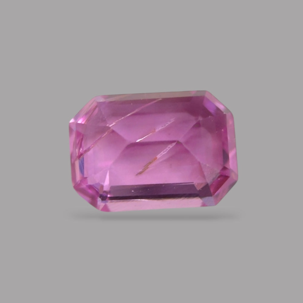 Emerald Cut Shape in Pink Sapphire Gemstone 0.42 Carats & 5.3 x 3.8 mm Size