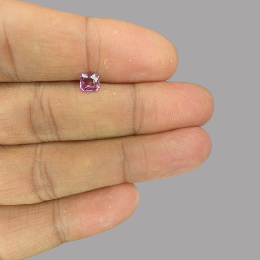 Emerald Cut Shape in Pink Sapphire Gemstone 0.62 Carats & 5.3 x 4.7 mm Size