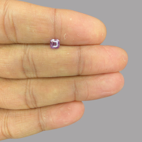 Emerald Cut Shape in Purple Sapphire Gemstone 0.48 Carats & 4.6 x 4.5 mm Size