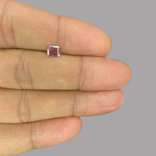Emerald Cut Shape in Purple Sapphire Gemstone 0.52 Carats & 5.5 x 4.6 mm Size
