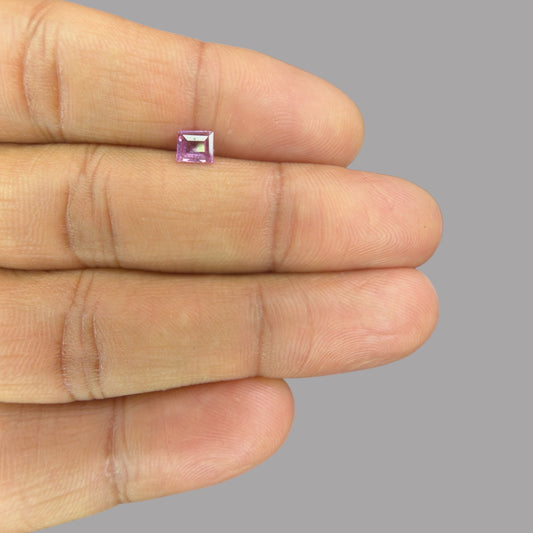 Emerald Cut Shape in Pink Sapphire Gemstone 0.48 Carats & 5.1 x 4.6 mm Size
