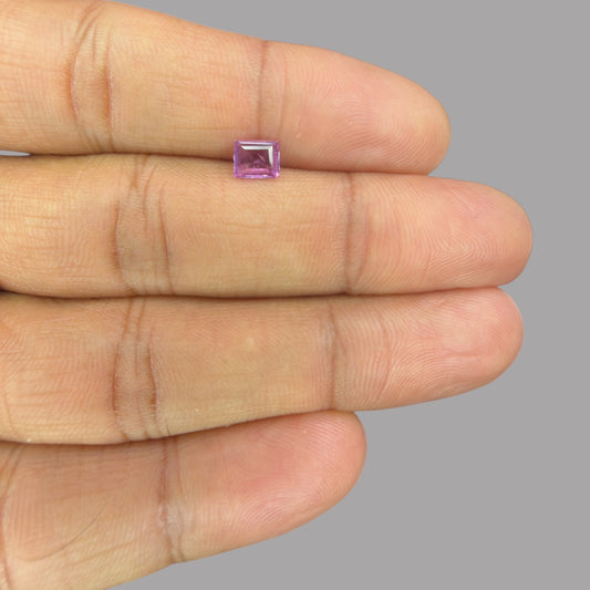 Emerald Cut Shape in Pink Sapphire Gemstone 0.63 Carats & 5.7 x 4.8 mm Size
