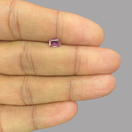 Emerald Cut Shape in Pink Sapphire Gemstone 0.64 Carats & 5.8 x 4.5 mm Size