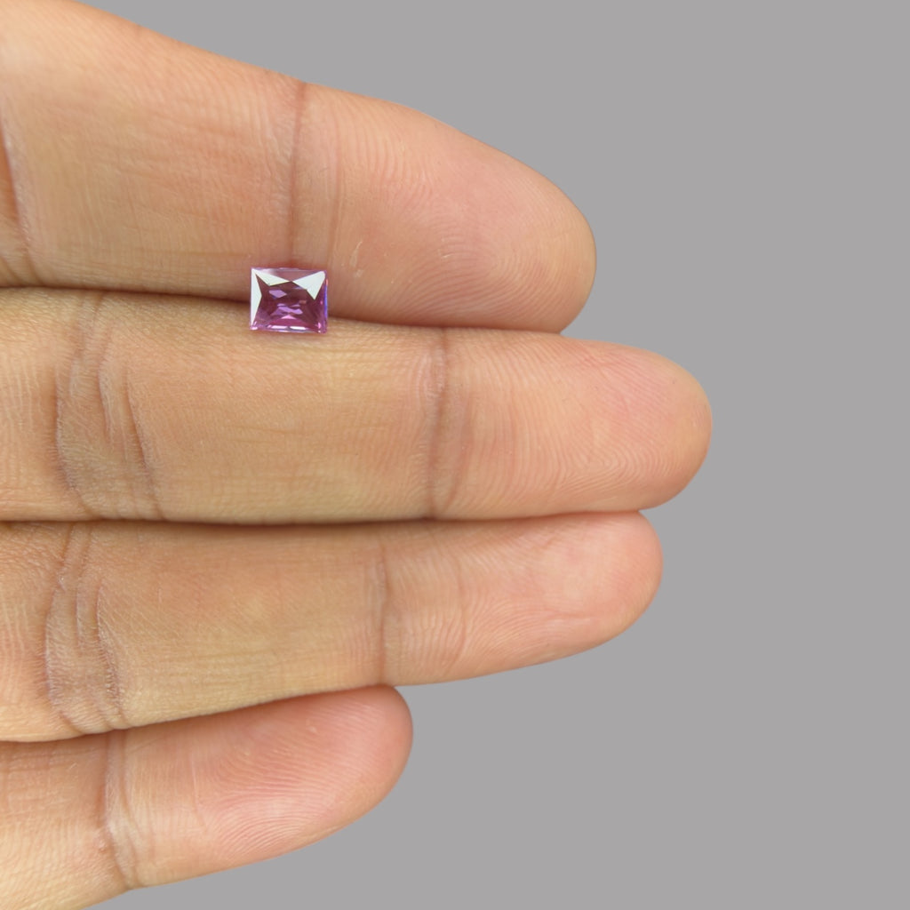 Emerald Cut Shape in Pink Sapphire Gemstone 0.46 Carats & 5.5 x 4.2 mm Size