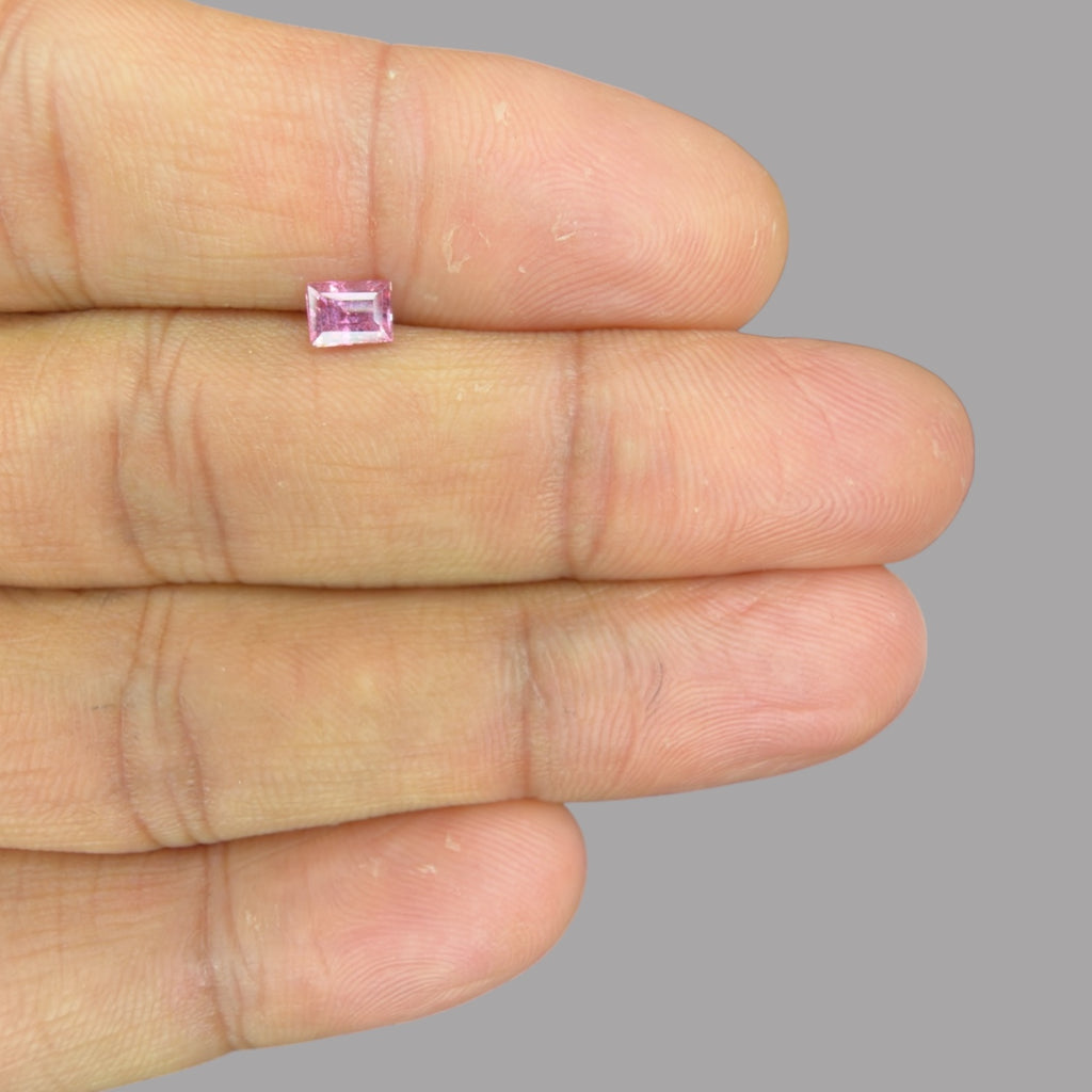 Emerald Cut Shape in Pink Sapphire Gemstone 0.59 Carats & 5.2 x 3.8 mm Size