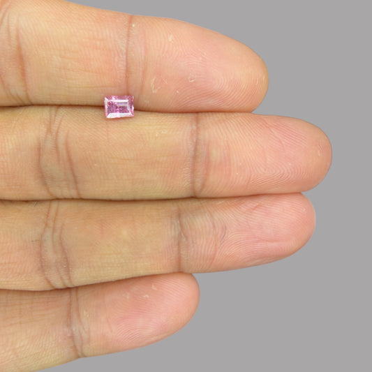Emerald Cut Shape in Pink Sapphire Gemstone 0.59 Carats & 5.2 x 3.8 mm Size