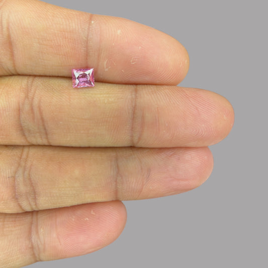 Emerald Cut Shape in Pink Sapphire Gemstone 0.66 Carats & 5.4 x 4.5 mm Size