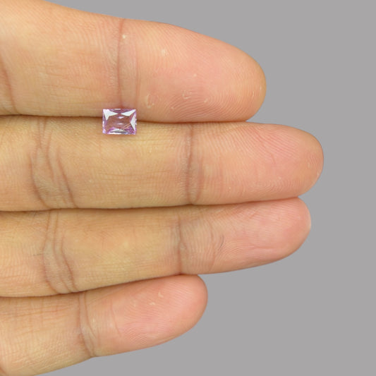 Emerald Cut Shape in Pink Sapphire Gemstone 0.68 Carats & 5.8 x 4.3 mm Size