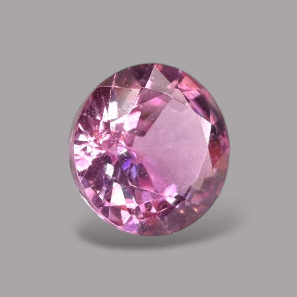 Round Cut Shape in Pink Sapphire Gemstone 0.52 Carats & 4.7 mm Size