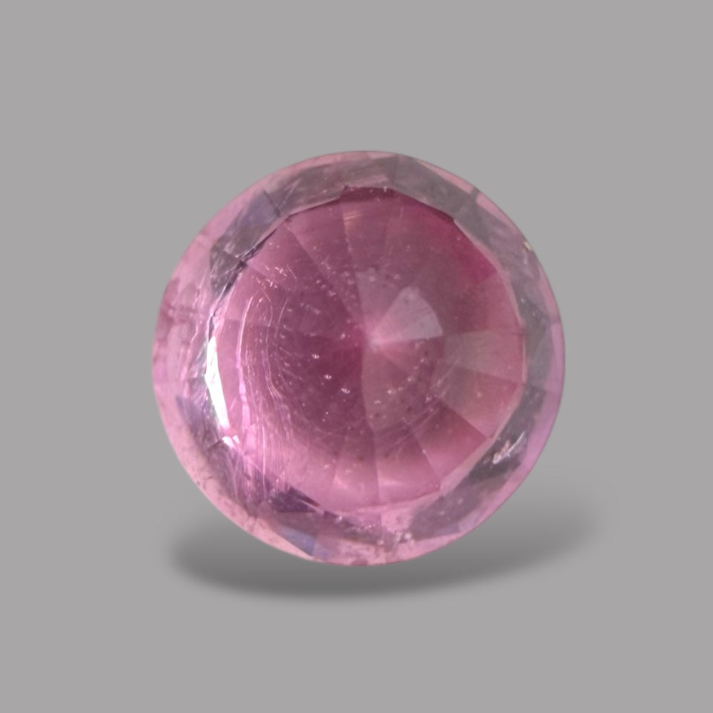 Round Cut Shape in Pink Sapphire Gemstone 0.54 Carats & 4.9 mm Size