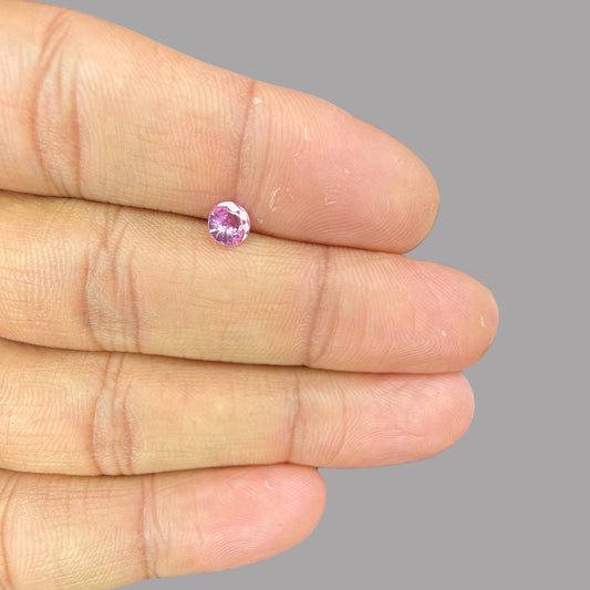 Round Cut Shape in Pink Sapphire Gemstone 0.44 Carats & 5 mm Size