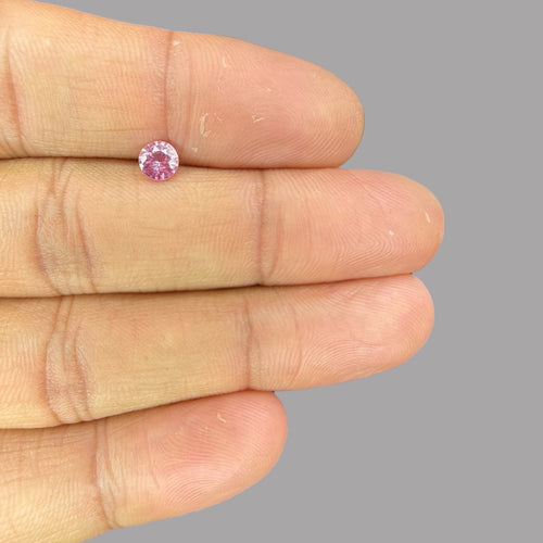 Round Cut Shape in Pink Sapphire Gemstone 0.54 Carats & 4.9 mm Size